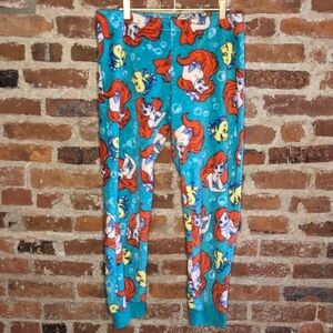 Disney The‎ Little Mermaid Large Cozy Fleece Sleepers Sweatpants